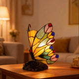Élise - Lampe à ailes en mosaïque jaune